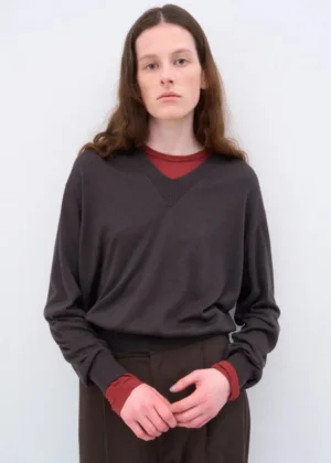 Aton - Suede Knit Sweater brown