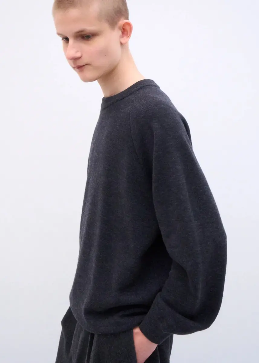 Aton - Terry Sweater charcoal